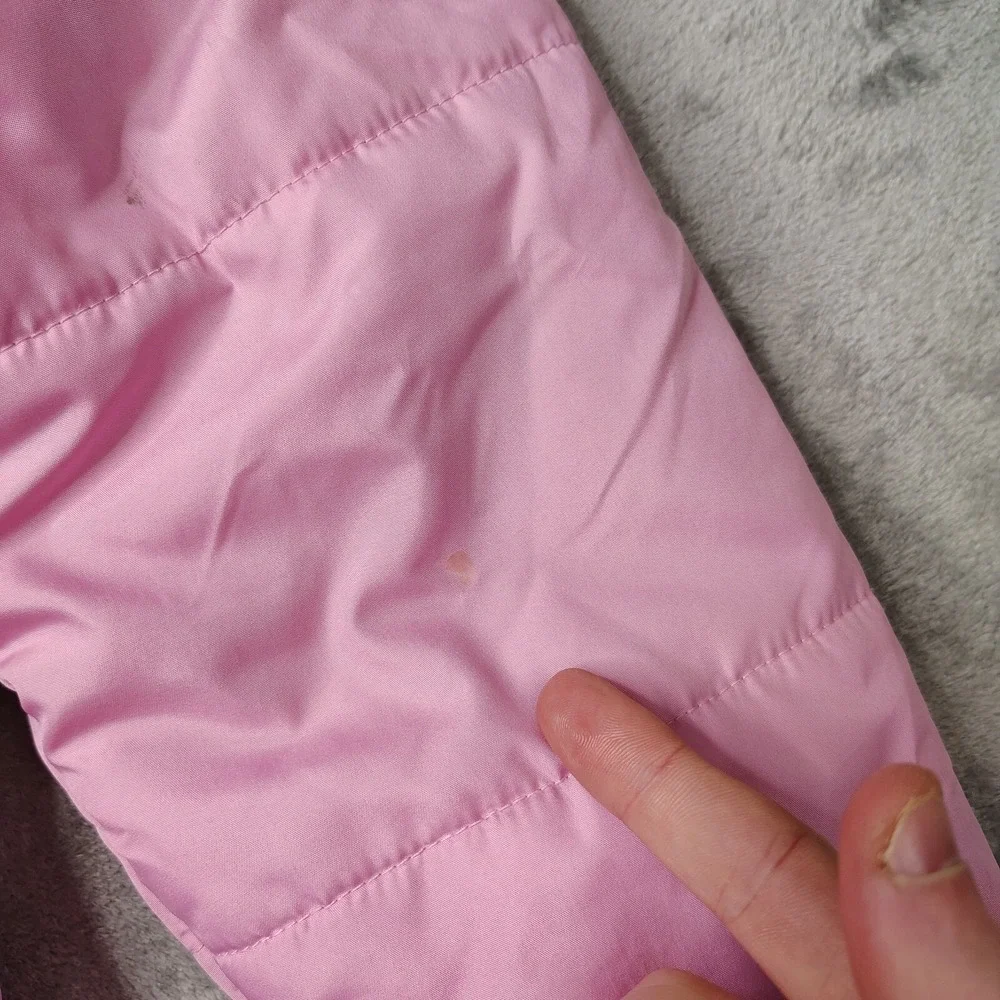 Harley-Davidson Puffer Jacket Kids Size M Pink Rhinestone Logo Full Zip Quilted